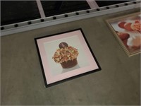 Framed and Matted Cup Cake Art