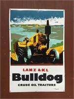 Lan & KL Bulldog Tractor Enamel Sign