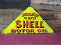 Original Shell Motor Oil Triangular Enamel Sign
