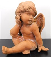 * Angel Terra Cotta 12" Statue - Repaired