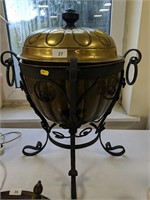 Large copper and brass coal bucket