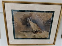 Water colour " Off the Isle of Man" R.E.1891
