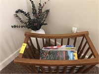 Magazines, Rack, Vase & Flowers