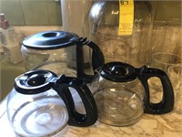 Coffee Pots, Assorted Glasses & Jars