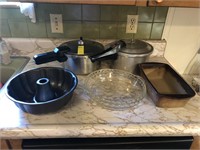 2-Pressure Cookers, Bundt Pan, Pie Plate, Etc.
