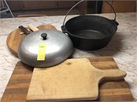 Cast Iron Dutch Oven, Cutting Boards & Filet Knife