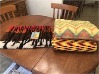 Aztec Blankets, Crocheted Rug & Flag