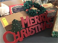Assorted Christmas Ornaments, Tree Stand, Etc.