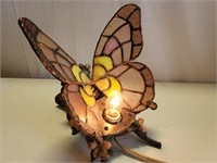 STAINED GLASS BUTTERFLY LAMP