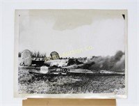 (2) WWII PHOTOS OF DAMAGED PLANES: