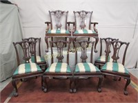 SET OF 8 CHIPPENDALE DINING ROOM CHAIRS: