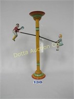 14 1/2 IN. GIBBS SEESAW TEETER TOTTER TIN TOY: