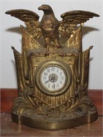 Cast iron eagle alarm clock, 12.5" high x