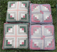 2 pair of patchwork pillows - Log Cabin pattern