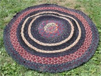Hand braided round rug