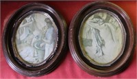 (2) Female Nude Prints in Oval frames; Lady at