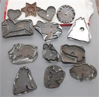 (13)  tin cookie cutters - in various conditions -