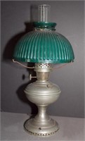 Aladdin nickel over brass lamp, electrified with