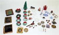 Asstd dollhouse accessories including coffee mill,