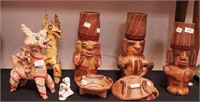 10 pieces of mostly figural Mexican pottery