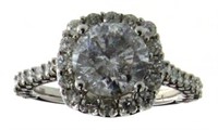 14kt White Gold 3.43 ct Round Diamond Ring