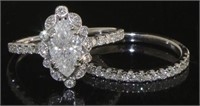 14kt White Gold 1.67 ct Marquise Cut Bridal Set