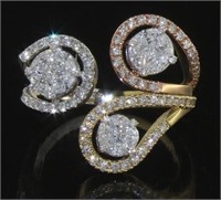 14kt Rose-Yellow & White Gold Diamond Ring