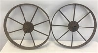 Pair of Metal Spoked Wheels