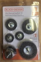 Black & Decker Wire Wheel & Cup Brush Set - New