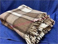 Brown & white wool blanket