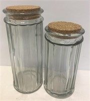 2 Glass Cannisters w/ Cork Tops