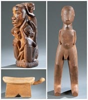 3 Tribal Style Wooden Objects, 20th c.