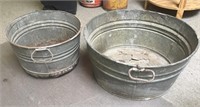 2 Old Rusty Wash Tubs