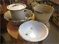Lot of 4 Enamelware - See pics for conditions