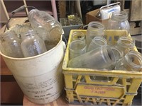 Bucket / Crate Lot of Glass Jars