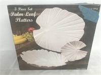3 pc. Palm Leaf Platters in Original Box