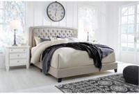 Light Grey QUEEN Size Upholstered Bed