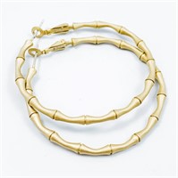 Millard 2" Gold Bamboo Hoop Earrings