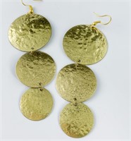 $129 Hammered Brass Statement Earrings