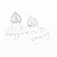 Artisan Silver Looped Heart Dangle Earrings