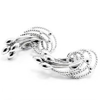 Handwrought Twisted Wire Silver Statement Earrings