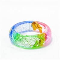 Modern Abstract Multi-color Polished Resin Ring