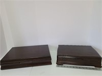 Two Silver Chest Wood Boxes