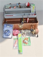 Vintage Fishing Box With Tackle