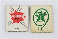 Vintage Texaco & Frontier Match Book Covers