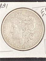 1881 - Morgan Silver Dollar E.f