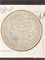 1880 - O - Morgan Silver Dollar V.f