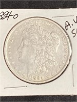 1884 - O - Morgan Silver Dollar A.u. -50