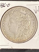 1886 - O - Morgan Silver Dollar V.f