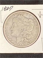 1887 - Morgan Silver Dollar V.g.